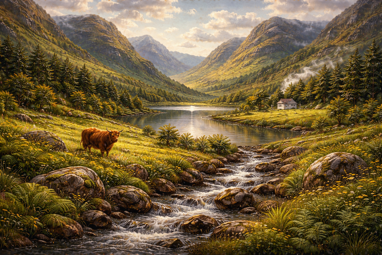 Behind the Scenes: Creating the Scottish Highlands Painting